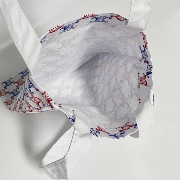 CELINE Novelty Tote Bag Triomphe - Navy White Red - Limited Edition - Picture 3 of 6